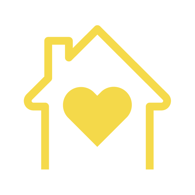 Symbol Herz in Haus